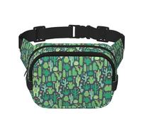 Carino cactus Illustrazione Senza Cuciture Stampa Elegante e Pratico Marsupio, Regolabile, Perfetto per Viaggi e Attività all'aperto, Nero, Taglia Unica, Nero, One size