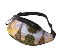 Carino cactus senza cuciture illustrazione Fanny Pack per uomo donna, moda regolabile petto borsa, viaggio sport camminare marsupio, Torre Eiffel Parigi, Taglia unica