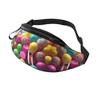 Carino cactus senza cuciture illustrazione Fanny Pack per uomo donna, moda regolabile petto borsa, viaggio sport camminare marsupio, Caramelle colorate., Taglia unica