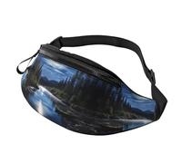 Carino cactus senza cuciture illustrazione Fanny Pack per uomo donna, moda regolabile petto borsa, viaggio sport camminare marsupio, Fiume chiaro di luna, Taglia unica