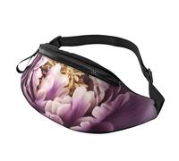 Carino cactus senza cuciture illustrazione Fanny Pack per uomo donna, moda regolabile petto borsa, viaggio sport camminare marsupio, Viola Elegante Peonia Fiore, Taglia unica