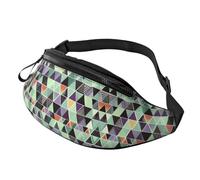 Carino cactus senza cuciture illustrazione Fanny Pack per uomo donna, moda regolabile petto borsa, viaggio sport camminare marsupio, Triangolo geometrico, Taglia unica