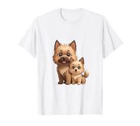 Carino Cairn Terrier Dog And Puppy Pet Lover Art Maglietta