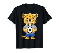 Carino Calcio Cheetah Football Player Animal Sports Maglietta