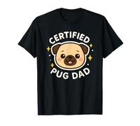 Carino Cane a Tema Pug Dad Certificato Maglietta
