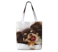 Carino cane chihuahua,Borse della spesa riutilizzabili, borse per la spesa, borsa a tracolla in tela di grande capacità