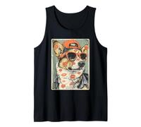 Carino Cane Corgi con Cuori Occhiali da Sole Baci San Valentino Canotta