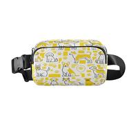 Carino Cane Nero e Giallo Son Elegante Cross Body Bag Belt Pack per le donne d'affari Resistente all'acqua con Cinghia Regolabile per Viaggi Shopping Running bolsas de cintura para mujer