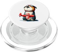 Carino cane pilota con aereo rosso Aviator Puppy PopSockets PopGrip per MagSafe