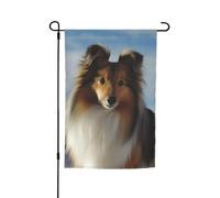 carino cane shetland bandiera da giardino 30,5 x 45,7 cm primavera estate autunno inverno bandiere stagionali su entrambi i lati bandiere per vacanze banner esterno interno cortile bandiera per