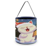 Carino canti natalizi con stampa di canti natalizi per dolcetto o scherzetto di Halloween, secchiello regalo per feste di Halloween o forniture quotidiane, stile, taglia unica