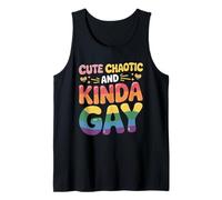 Carino caotico e un po 'gay LGBT-Q Pride mese bandiera colorata Canotta