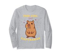 Carino Capibara Roditore Animale per Ragazza Amante Cavia Maglia a Manica