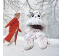 Carino Cappello Guanti Sciarpa Set Morbido Ragazza Antivento Donna Sciarpa Con