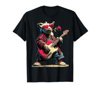 Carino Capra Suonare Chitarrista Animale San Valentino Maglietta