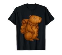 Carino Capybara Backpacker Campeggio Escursionista Foresta Animale Escur Maglietta