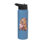 Carino Capybara Bere Bubble Tea, per Ragazze, Capybara Stainless Steel Insulated Water Bottle
