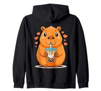 Carino Capybara Boba Bubble Tea adorabile amante degli Felpa con Cappuccio