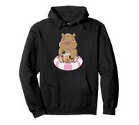Carino Capybara godendo Bubble Tea Bliss Felpa con Cappuccio