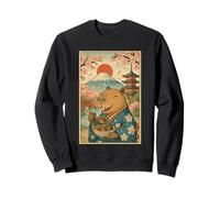Carino Capybara in Kimono Mangiare Takoyaki Sakura Mt Fuji Giappone Felpa