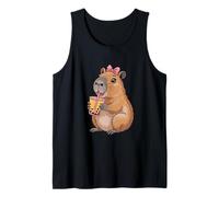 Carino Capybara Kawaii Anime Bere Bubble Tea Amante Ragazze Canotta