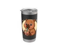 Carino Capybara Kawaii Anime Bere Bubble Tea Ragazza Bambini Bicchiere termico in acciaio inox doppia parete