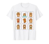 Carino Capybara Mood Grid Kawaii Faces Emozioni Uomini Donne Bambini Maglietta