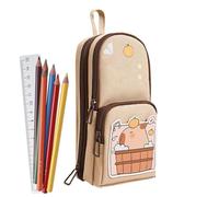Carino Capybara Pencil Case, Large Capacity Schoolbag Pen Pouch, 8,66 x 3,94 x 2,76 pollici, Aesthetic Stationery Holder, Zippered Storage Bag for Students Art Supplies & Travel, multicolore, Buddhist