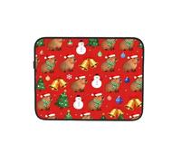 Carino Capybara Pupazzo di neve Rosso Laptop Sleeve Case Notebook Computer Pouch Tablet Valigetta Borsa da Trasporto per Lavoro 12 Pollici