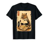 Carino Capybara Ramen Giapponese Kanji Edo Pittura Maglietta