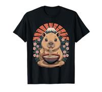 Carino Capybara Ramen Graphic Tee Giapponese Kawaii Anime Noodle Maglietta