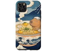 Carino Capybara Ramen Mt Fuji Ukiyo-e Grande Onda Arte Giapponese Custodia per iPhone 11 Pro Max
