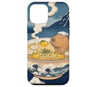 Carino Capybara Ramen Mt Fuji Ukiyo-e Grande Onda Arte Giapponese Custodia per iPhone 12 mini