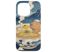 Carino Capybara Ramen Mt Fuji Ukiyo-e Grande Onda Arte Giapponese Custodia per iPhone 13 Pro