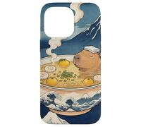 Carino Capybara Ramen Mt Fuji Ukiyo-e Grande Onda Arte Giapponese Custodia per iPhone 14 Pro Max