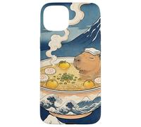 Carino Capybara Ramen Mt Fuji Ukiyo-e Grande Onda Arte Giapponese Custodia per iPhone 15 Plus