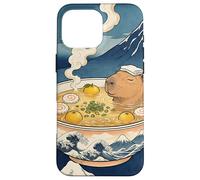 Carino Capybara Ramen Mt Fuji Ukiyo-e Grande Onda Arte Giapponese Custodia per iPhone 16 Pro Max