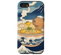 Carino Capybara Ramen Mt Fuji Ukiyo-e Grande Onda Arte Giapponese Custodia per iPhone SE (2020) / 7/8