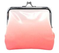 Carino carino portamonete per le donne in pelle Kiss Lock Red Gradient Coin Card Change Wallet, Gradiente rosso 1, classico