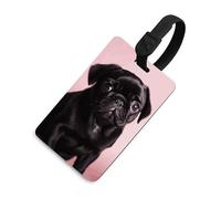 Carino carlino nero tag bagagli porta carte per bagagli per valigie con scudo privacy borsa da viaggio nome tag per uomini e donne borsa zaino nero stile