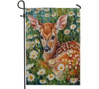 carino caro giardino bandiera animale margherita mare di fiori bosco paese classico pittura a olio verde lino piccolo mini vacanza doppio lato grande festa cortile casa prato parete interna giardino