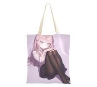 Carino cartone animato Anime Girl Tote di tela grande capacità borse con manici per lavoro, progetti fai da te, shopping, 40,6 x 38,1 cm essenziale per la scuola