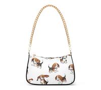 Carino Cartone Animato Beagle Cani Stampa Bianca Borse a Spalla per le Donne Casual Borsa Hobo Vivid Designer Borse Chiusura Cerniera