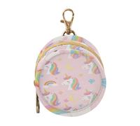 Carino cartone animato bianco arcobaleno unicorni bambino ciuccio titolare con cerniera e clip portamonete porta cambio, Baby Essentials