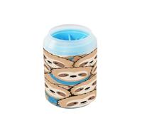 Carino cartone animato bradipo beige riutilizzabile cane piede tazza con spazzola in silicone morbido essenziale per tutti i proprietari di animali domestici per gatti e cani