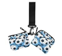 Carino Cartone Animato Calcio Calcio Donne Casi di Carta Cambiamento Titolare Minimalista di Denaro di Carta con Portachiavi per le Signore 2 Pz portatarj, Calcio carino cartone animato, moderno