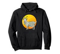Carino cartone animato capra tramonto sfondo Felpa con Cappuccio