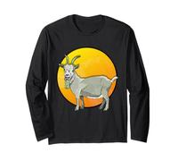 Carino cartone animato capra tramonto sfondo Maglia a Manica