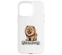 Carino cartone animato Chow Chow, morbido ma serio Custodia per iPhone 15 Pro Max