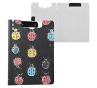 Carino Cartone Animato Coccinelle Appunti Cartella Doppia Clip In Metallo Portapenne Clip Board con Copertura Appunti Appunti Cartella Appunti Forniture Raccoglitore U